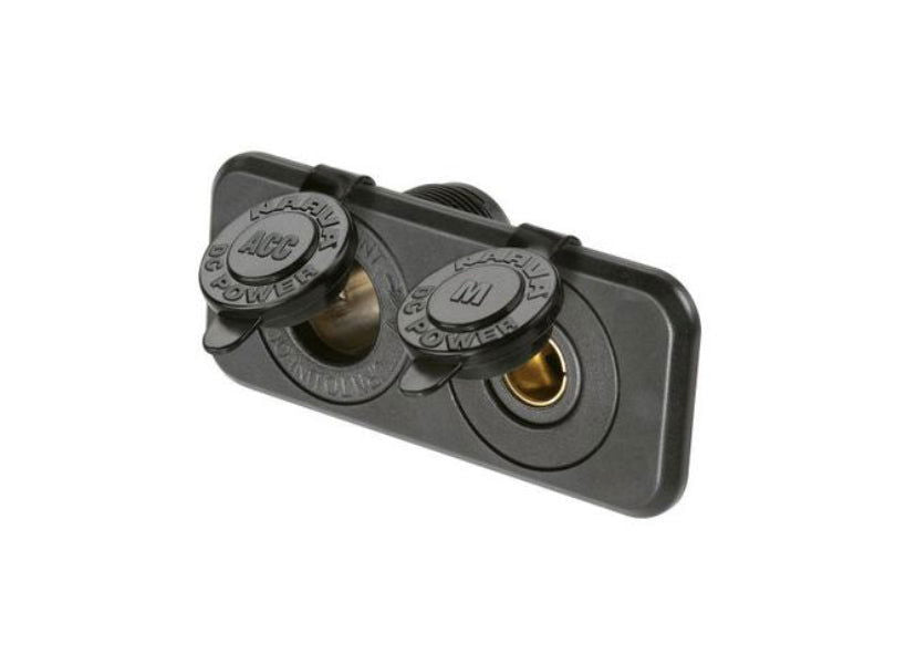 NARVA HEAVY DUTY FLUSH MOUNT TWIN ACCESSORY/DUAL USB SOCKETS (BLISTER PACK OF 1)