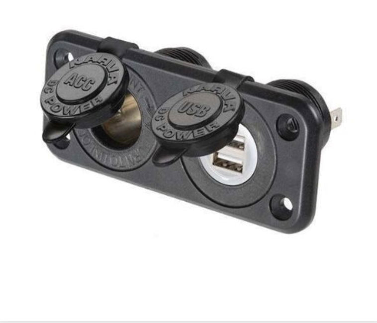 NARVA HEAVY DUTY FLUSH MOUNT TWIN ACCESSORY/DUAL USB SOCKETS (BLISTER PACK OF 1)