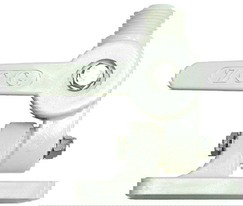 Deck 2-way fold down ratchet mount, toughened white plastic - 1
