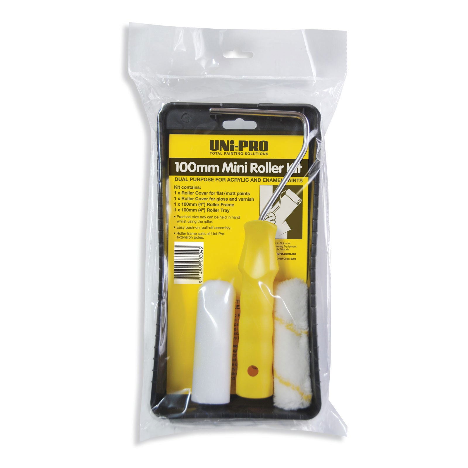 UNi-PRO 100mm Acrylic/Enamel Mini Roller Kit