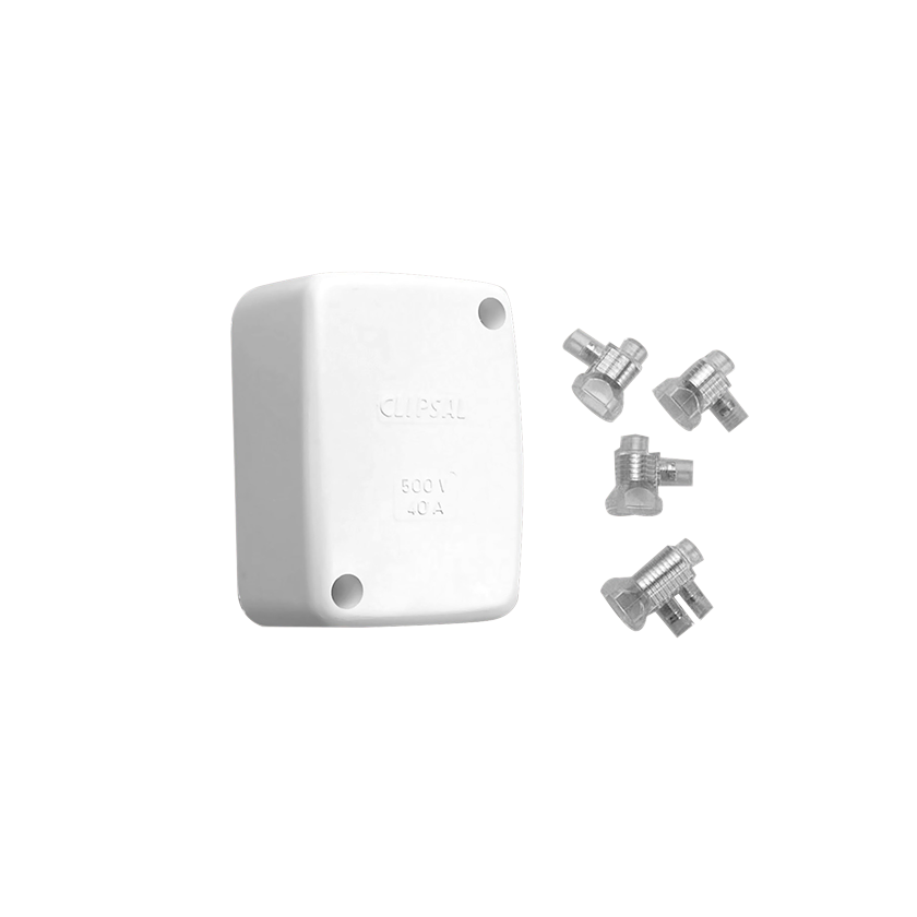JUNCTION BOX GIANT RECT 1 EARTH 3ACTIVE LOOSE CONNECTORS WHT