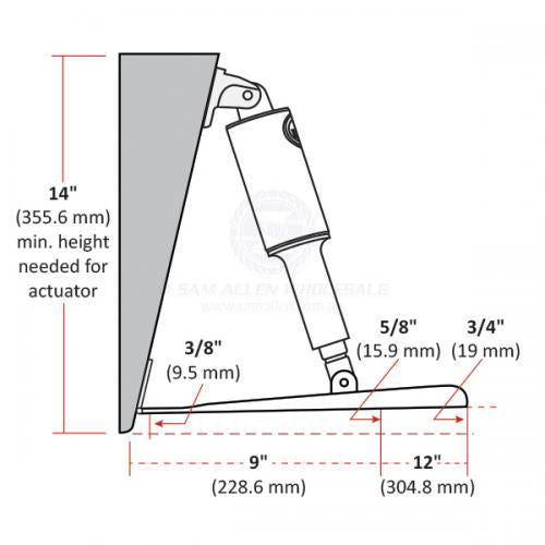 LENCO COMPLETE TRIM TAB ELECTRO POLISHED STANDARD MOUNT KITS