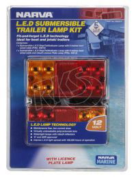 NARVA 12V LED SUBMERSIBLE TRAILER LIGHT PACK WITH 9M CABLE (155 X 76 X 40mm)