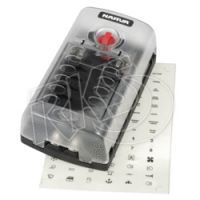 NARVA 12 WAY STD BLADE FUSE OR PLUG IN TYPE CIRCUIT BREAKER BLOCK WITH SINGLE GROUNDING ANDDUAL POWER INPUTS