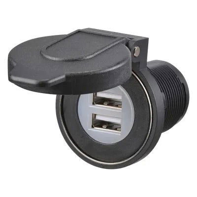 NARVA HEAVY DUTY FLUSH MOUNT DUAL USB SOCKET (BLISTER PACK OF 1)
