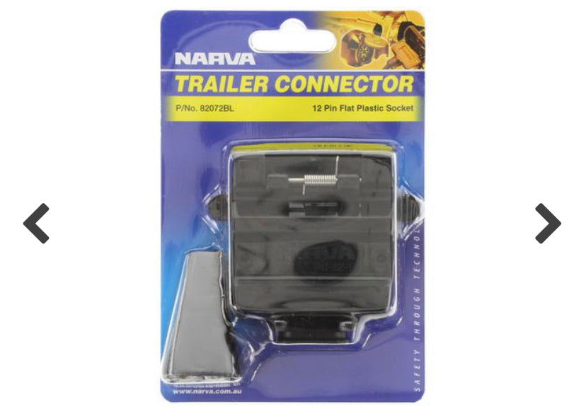 Narva 82072BL 12 Pin Flat Trailer Socket