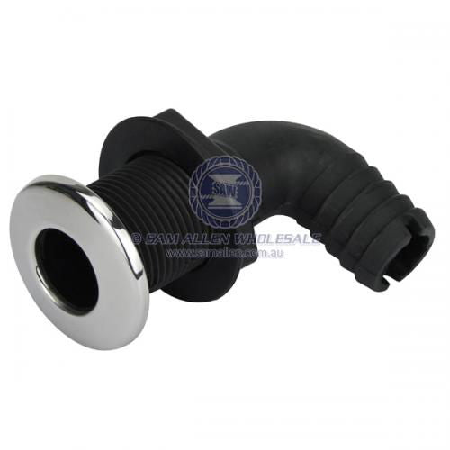 SKIN FITTING - 90 DEGREE TAIL - NYLON & STAINLESS STEEL