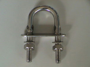 Stainless steel U Bolts with two nuts and one plate