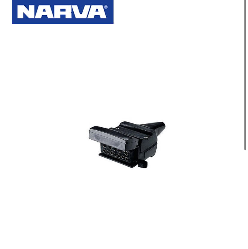 Narva 82072BL 12 Pin Flat Trailer Socket