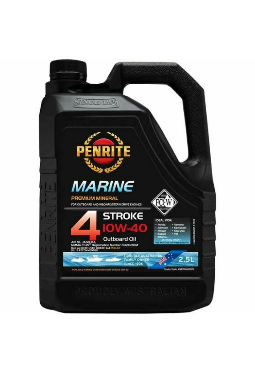 Penrite 4 Stroke Outboard Oil - 10W-40, 2.5 Litre